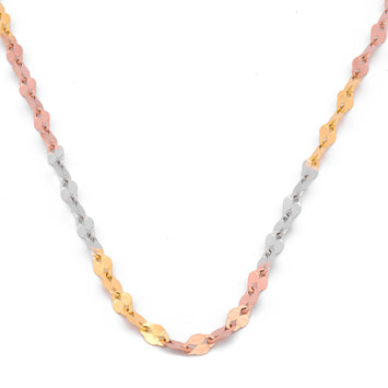 Cadena Grano de Café 3 Oros 2 mm 14k Sólido 55 cm