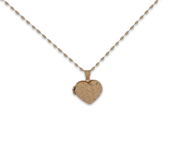 Cadena Con Dije De Corazón Relicario Oro Sólido 14k