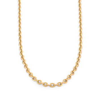 Cadena Rolo Oro Amarillo Italiano Sólido 14k 45 Cm