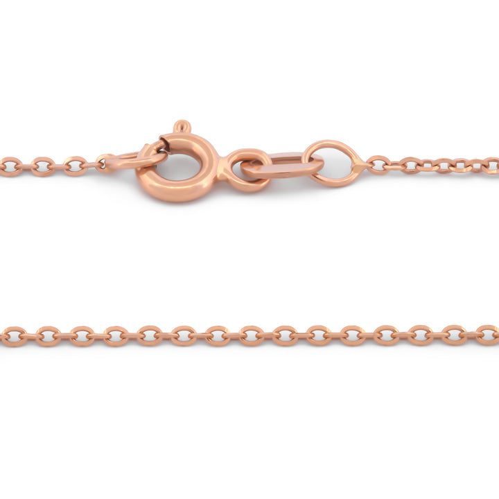 Cadena Rolo Oro Rosa Italiano Sólido 14k 45 Cm