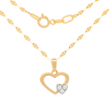 Cadena Gargantilla Corazones Con Zirconias Oro Solido 10k