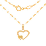 Cadena Gargantilla Corazones Con Zirconias Oro Solido 10k