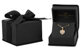 Cadena Gargantilla Corazón 1 cm Zirconias Oro Solido 10k