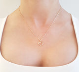 Hermosa Cadena Gargantilla Dama Corazón Oro Sólido 14k