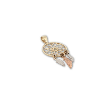 Dije Atrapador De Sueños 3 Oros Sólido 14k