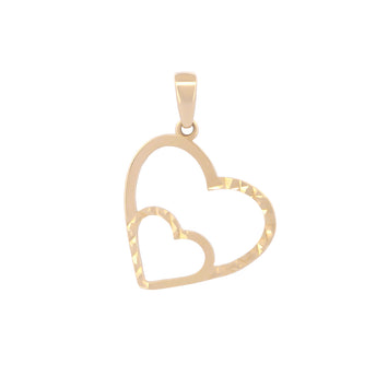 Dije Corazones Contorno 1.5 cm Oro Sólido 10k