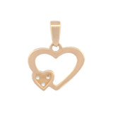 Dije Corazones Contorno Zirconias 1.2 Cm Oro Sólido 10k