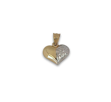 Hermoso Dije Corazon 2 Vistas Oro Sólido 14k