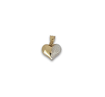 Hermoso Dije Corazon 2 Vistas Oro Sólido 14k