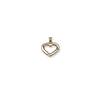 Dije Corazón Contorno 2 Vistas 3 Oros Sólido 14k