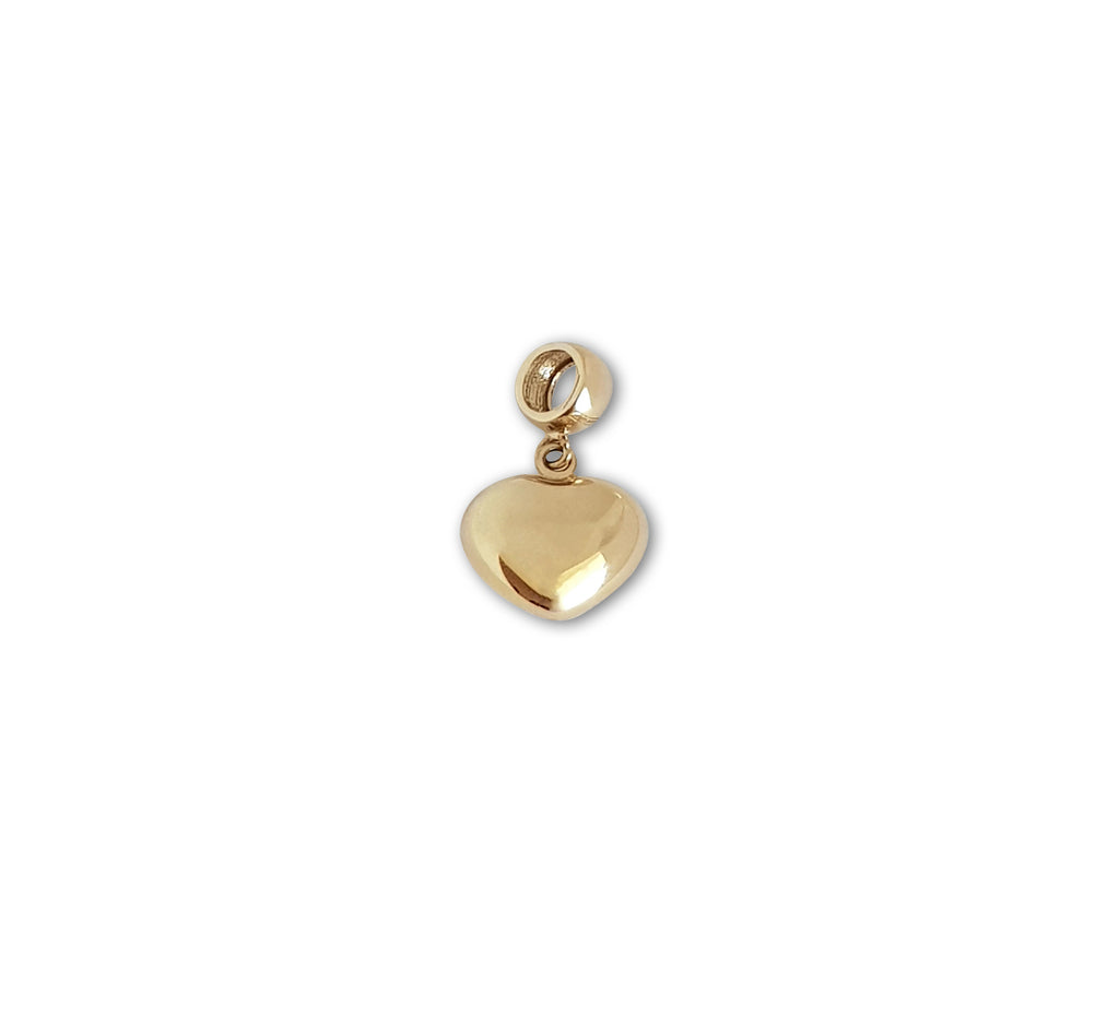 Dije Corazón Mediano Para Pandora Oro Sólido 14k
