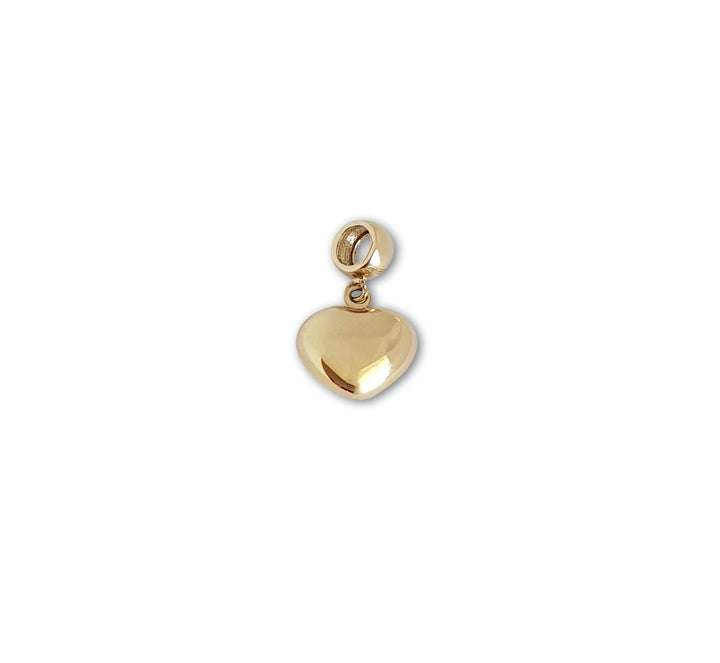 Dije Corazón Mediano Para Pandora Oro Sólido 14k