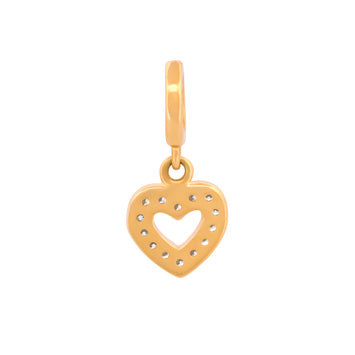 Dije Corazón Mini Zirconias Para Pandora Oro Sólido 14k