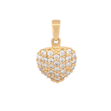 Hermoso Dije Corazón Piedras Oro Sólido 10k