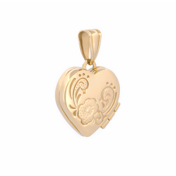 Dije Corazón Relicario 2 Vistas Oro Sólido 10k