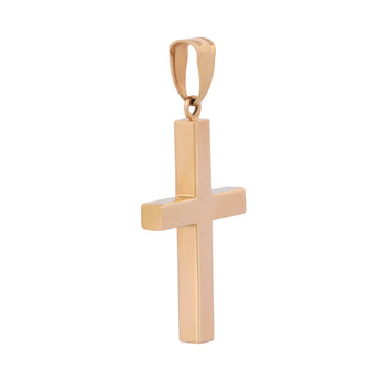 Hermoso Dije Cruz Lisa H Oro Sólido 10k