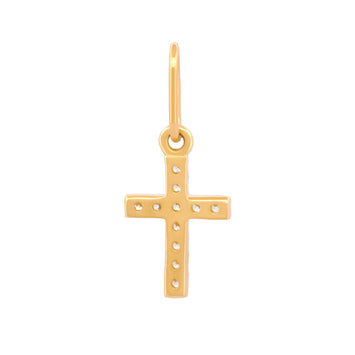 Dije Cruz Mini 0.9 cm Con Zirconias 10K