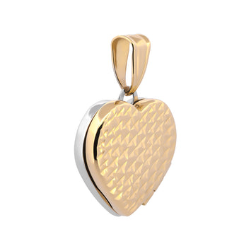 Dije Corazón Relicario Facetado 2 vistas 2 Oros 10k