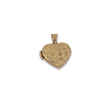 Dije Corazón Relicario Facetado Oro Sólido 14k