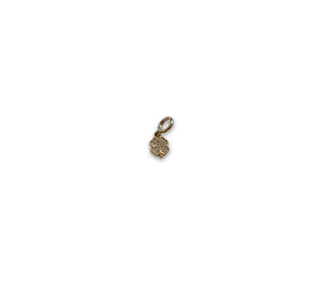 Dije Trebol Mini Zirconias Para Pandora Oro Sólido 14k