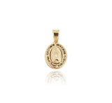 Dije Virgen Mini Dorada Oro Sólido 14K 1.1 cm