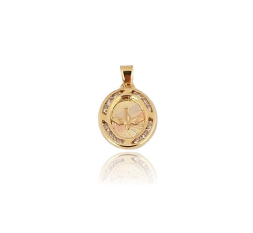 Medalla Espiritu Santo 1.3 cm Bautizo Bebe Oro Sólido 10k