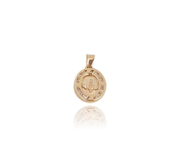 Medalla Espiritu Santo 1.3 cm Bautizo Bebe Oro Sólido 10k