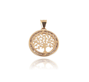 Medalla Dije Árbol De La Vida Chico Oro Sólido 14k