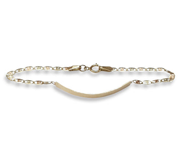 ESCLAVA PARA JOVENES 15.5 CM 2 MM ORO FLORENTINO SÓLIDO 10K