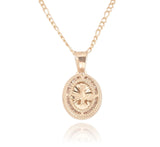 Cadena Medalla Espíritu Santo 1.1 cm Bautizo Oro Sólido 10k