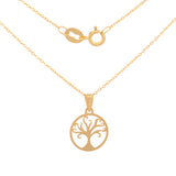 Gargantilla Dama Arbol Oro Sólido 18k
