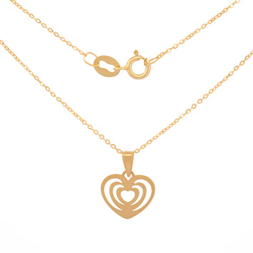 Gargantilla Dama Corazones Oro Sólido 18k