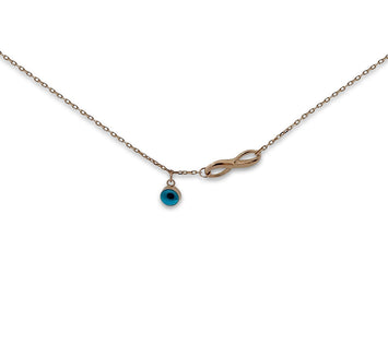 Cadena Gargantilla Dama Infinito Ojito Oro Sólido 14k
