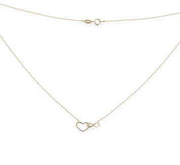 Cadena Gargantilla Dama Corazón Infinito Oro Sólido 14k