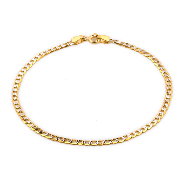 Hermoso Pulso Barbado Diamantado 3 Mm Oro Sólido 10k