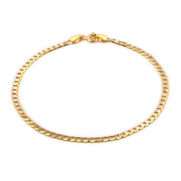 Hermoso Pulso Barbada Diamantada Oro Sólido 14k