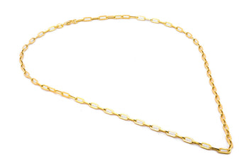 Cadena Gargantilla Clip 6 por 2.5 mm 40 cm Oro Sólido 10k