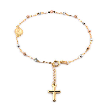 Bonita Pulsera Misterio Oro Solido 10k