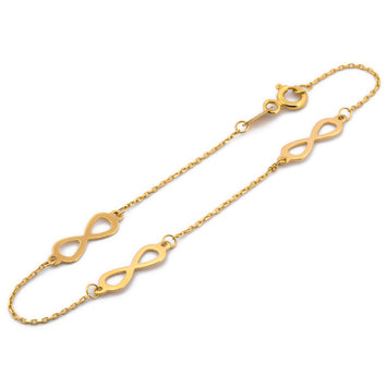 Bonita Pulsera Infinitos Oro Solido 14k