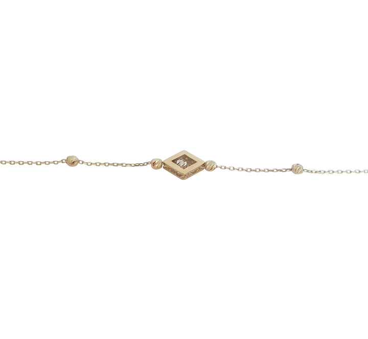 Pulsera Para Dama Rombo 3 Oros Sólido 14k