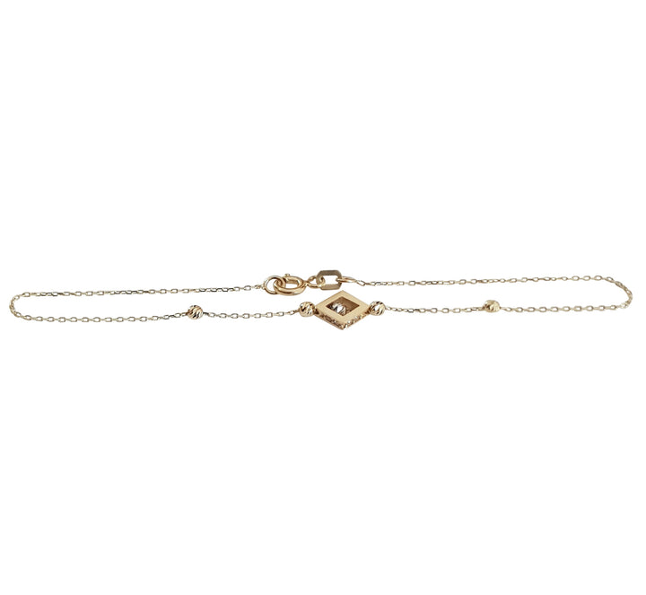 Pulsera Para Dama Rombo 3 Oros Sólido 14k